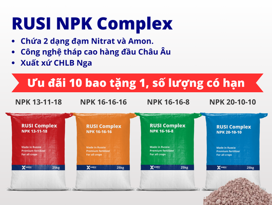 Bộ phân bón RUSI NPK Complex 4 công thức